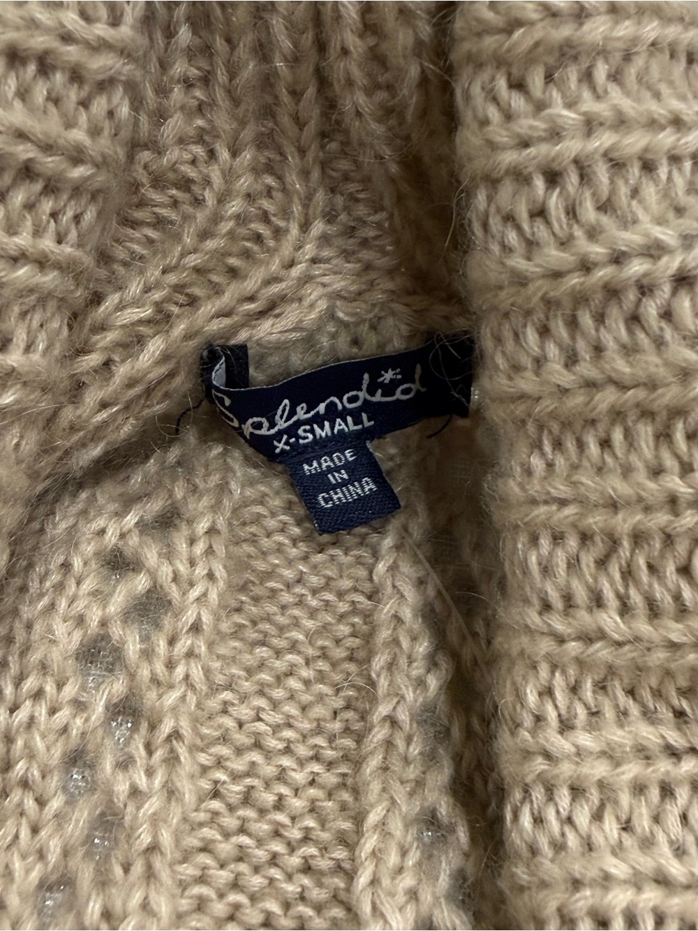 Splendid Cream Open-Front Knit Draped Sweater Vest Size XS - Picture 5 of 6